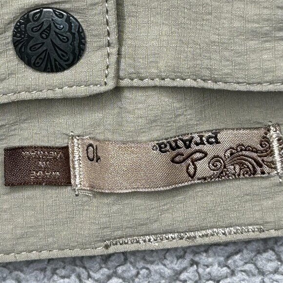 Prana Convertible Cargo Pants Womens 10 Light Brown Nylon Zip Off Hiking Outdoor - Picture 3 of 13